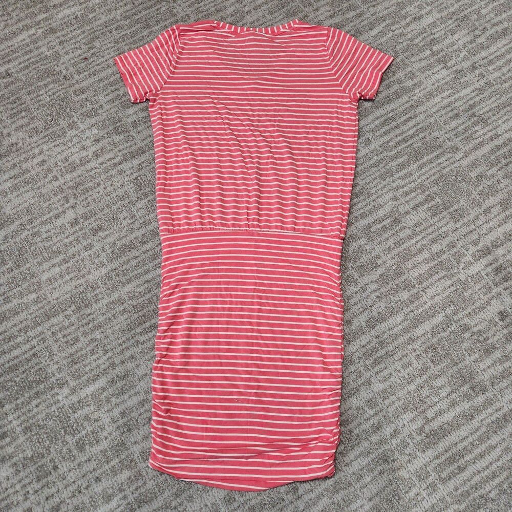 Joules Candice ruched t-shirt dress bodycon pink white size 6 ladies - Picture 11 of 12